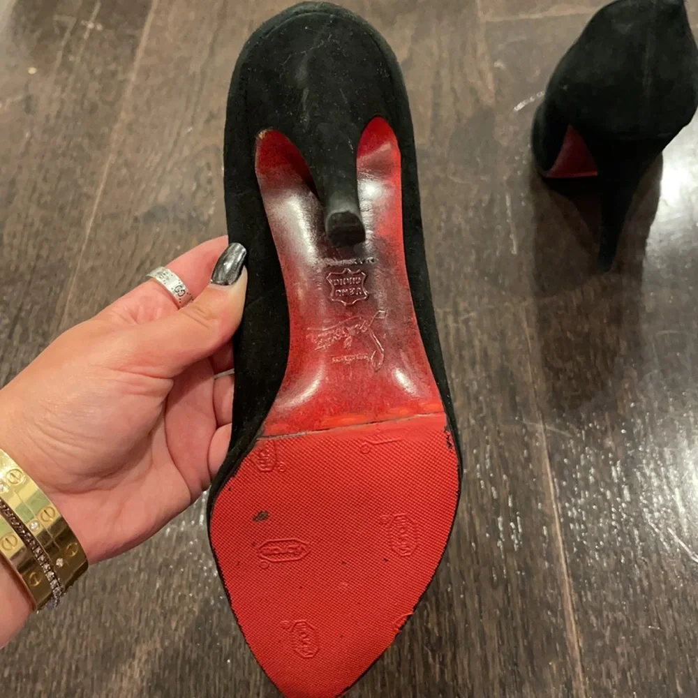 Black suede louboutin 100 size 37 - Picture 2 of 3